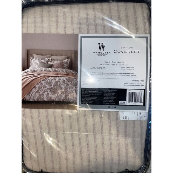 Wamsutta Sutton King Coverlet Color: BlushStripes 100% Cotton
